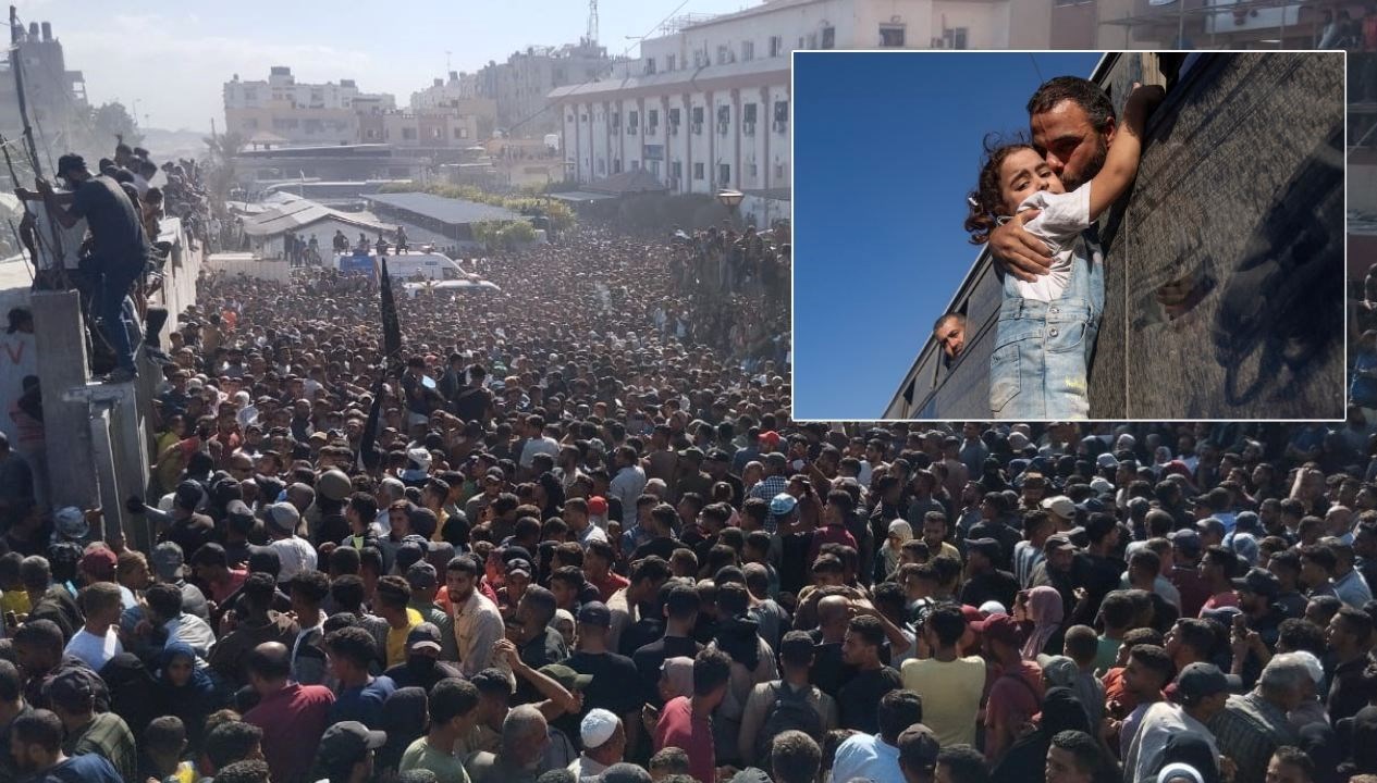 gazzede ateskesfilistinli rehineleri on binler karsiladi Dk4aE4RN.jpg