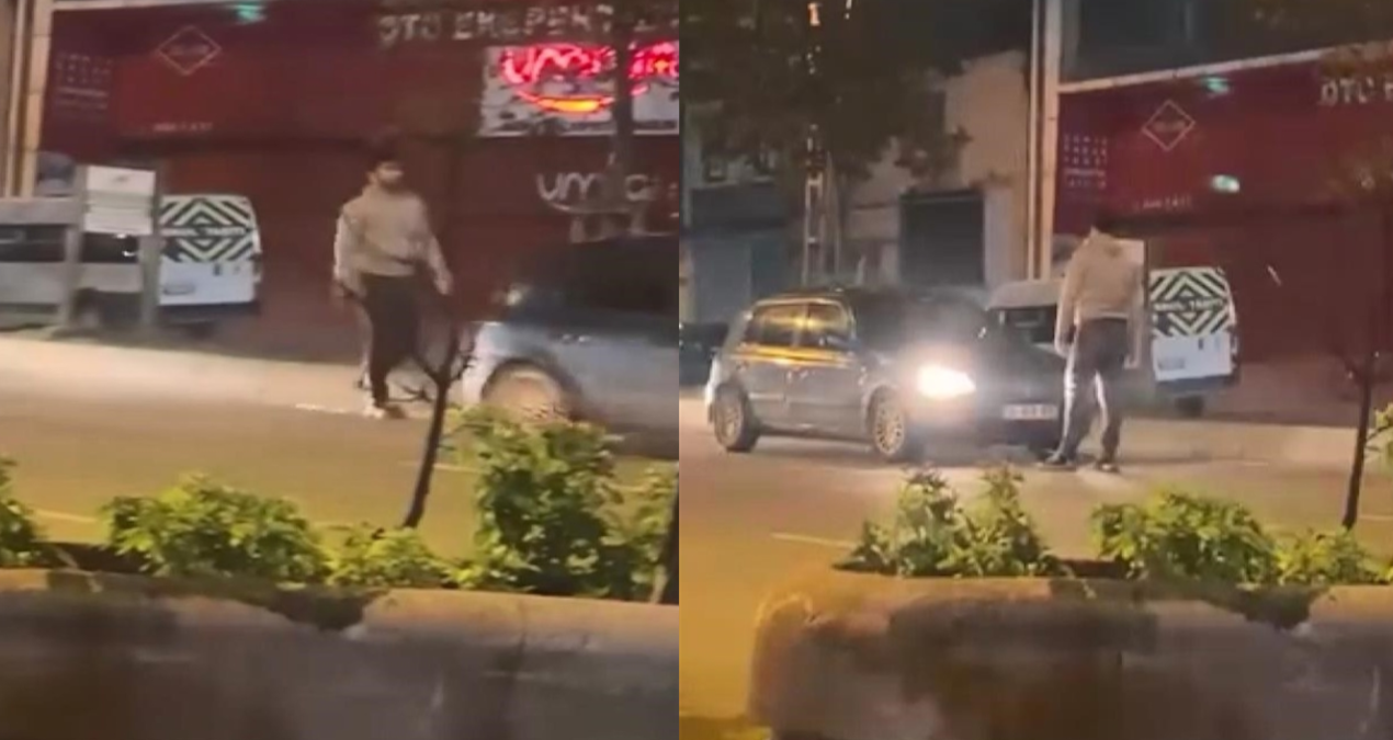 yolda ilerleyen araca yumruk atti uyaranlara bicak cekti HGNtq2aP